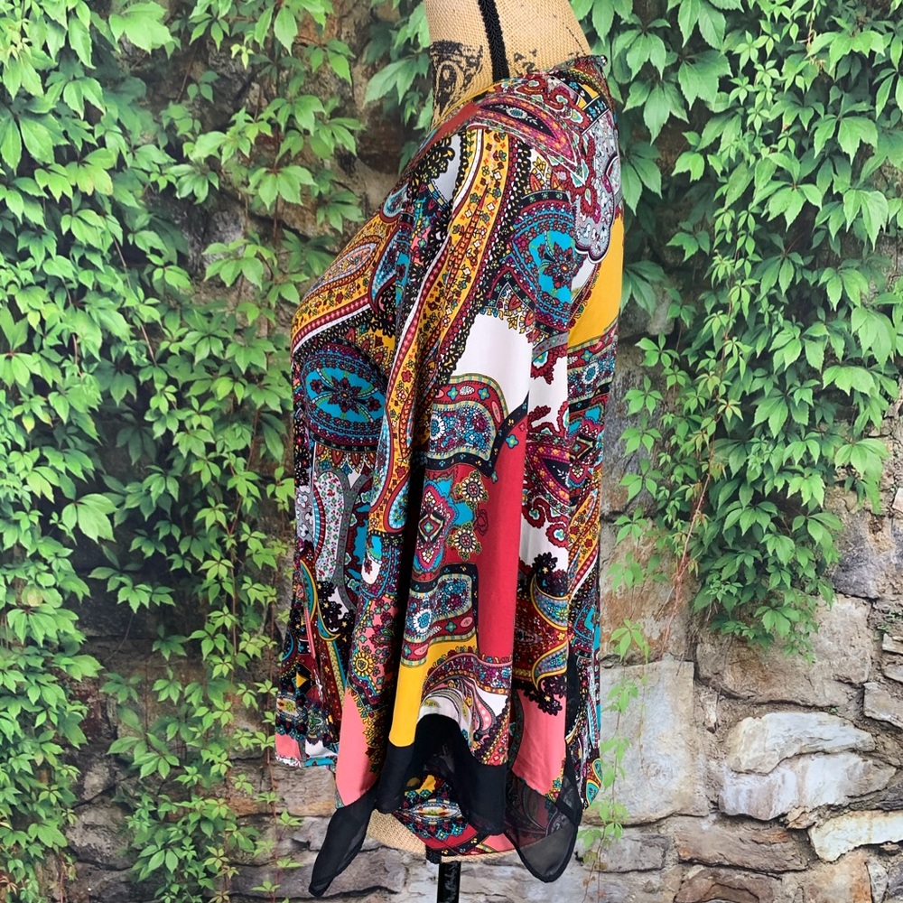 JENNIE & MARLIS Multicolored Stevie Nicks Style Print Butterfly Sleeve Blouse, S - Picture 7 of 10